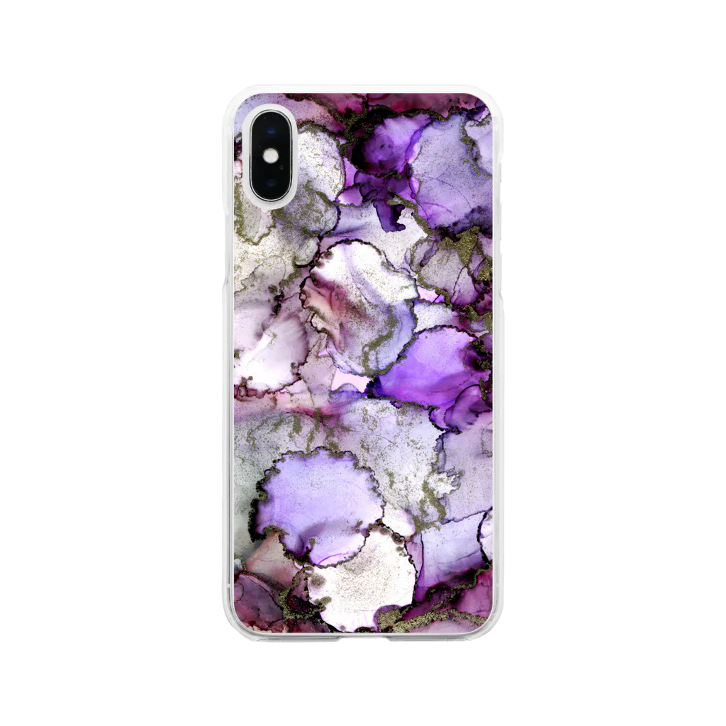 始季彩＠suzuriのVioletDream Soft Clear Smartphone Case