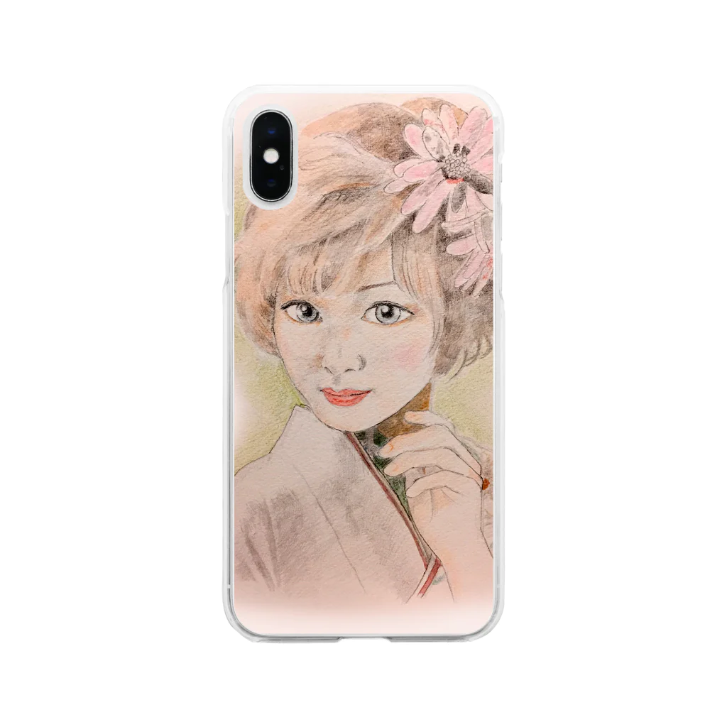 keikororinのKIMONOgirl Soft Clear Smartphone Case