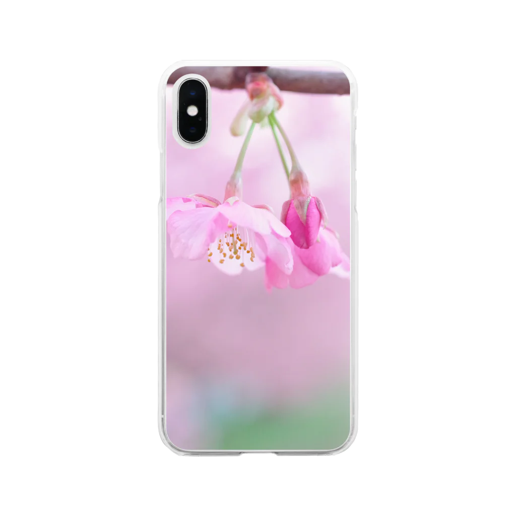 ゆる工房の河津桜 Soft Clear Smartphone Case