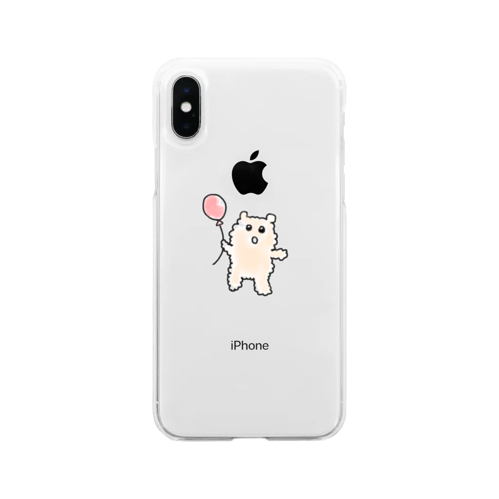 くまさんしょっぷのもこもこくまさん Soft Clear Smartphone Case