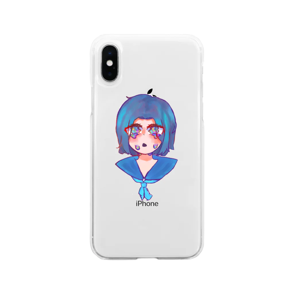 名無しの泣セーラーちゃんスマホケース Soft Clear Smartphone Case