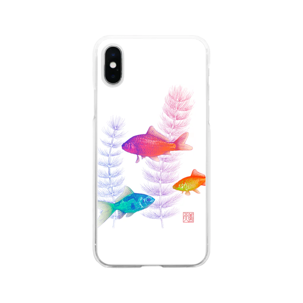 森下善行の金魚（無地） Soft Clear Smartphone Case