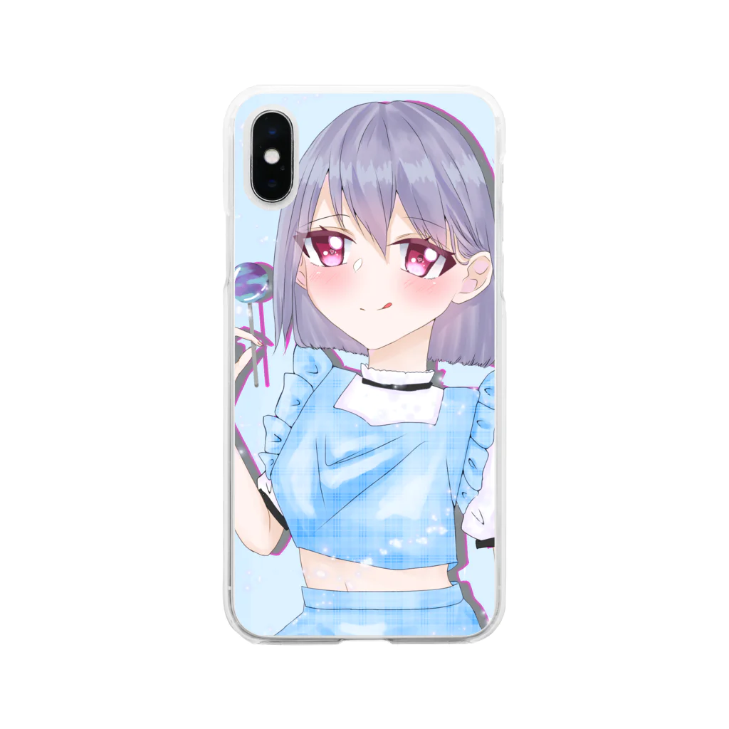 流れ星のキャンディがーる(背景あり) Soft Clear Smartphone Case