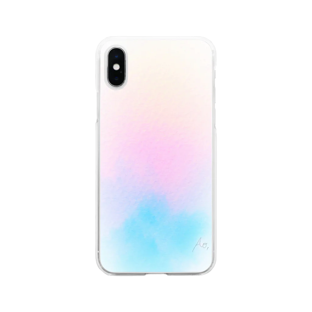 水彩 Ao_watercolorのWinter　水彩 Soft Clear Smartphone Case