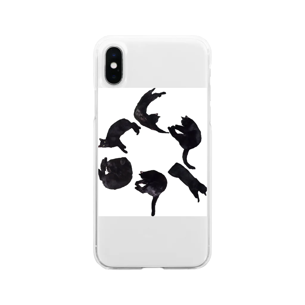 carbonbonの猫文字カーボン Soft Clear Smartphone Case