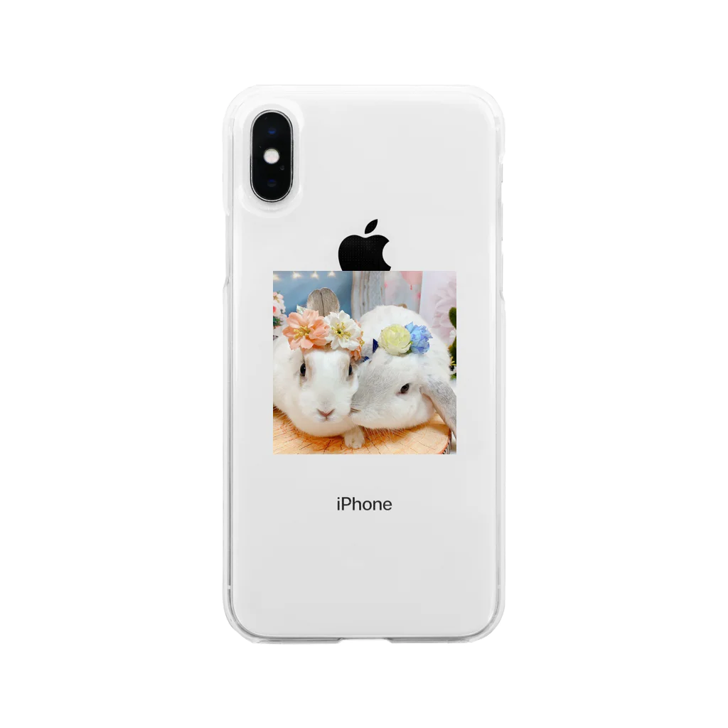 えり🐰ラテ🥕マシュマロ🐰のラテマシュちゅ Soft Clear Smartphone Case