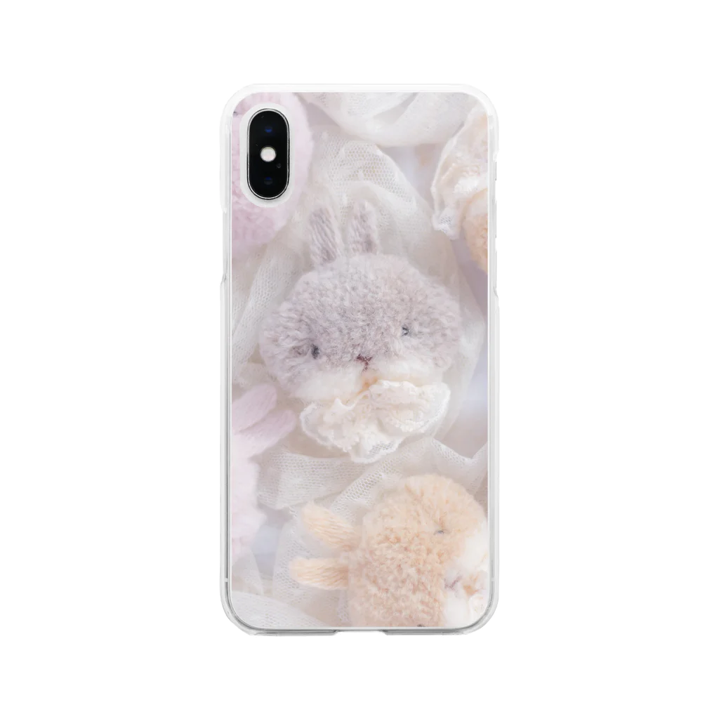 もふもふ工房のアンティークうさぎさん Soft Clear Smartphone Case