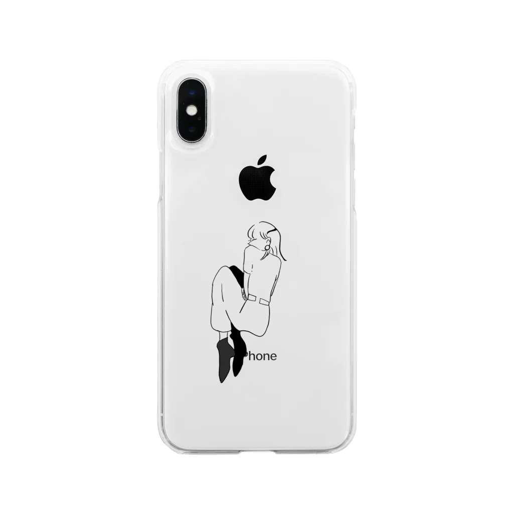 OverFlowの女の子 Soft Clear Smartphone Case