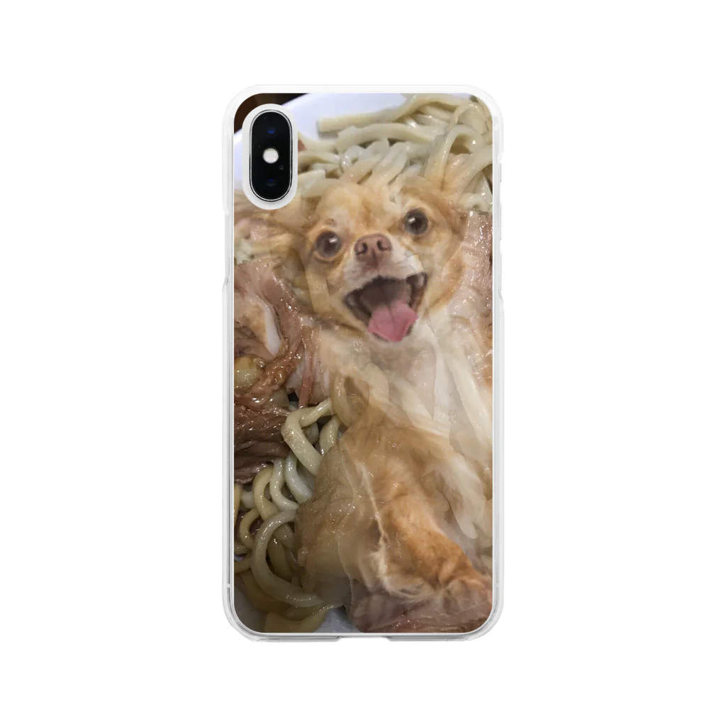 ポメラニ･アンのChihuahua Noodle Soft Clear Smartphone Case