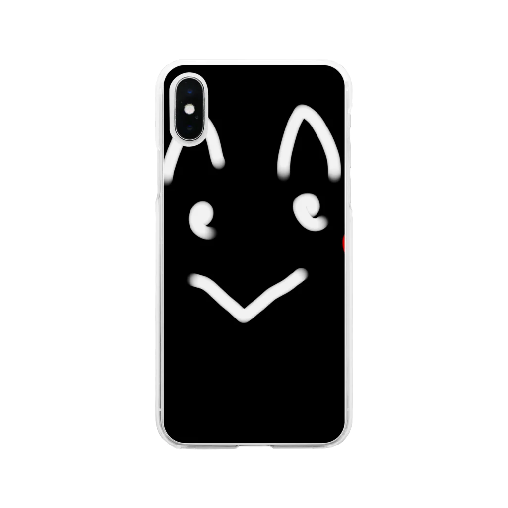 顔文字の顔文字服 Soft Clear Smartphone Case