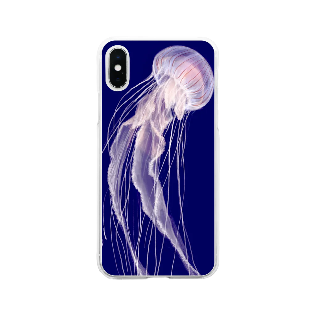 しろねこのくらげ Soft Clear Smartphone Case