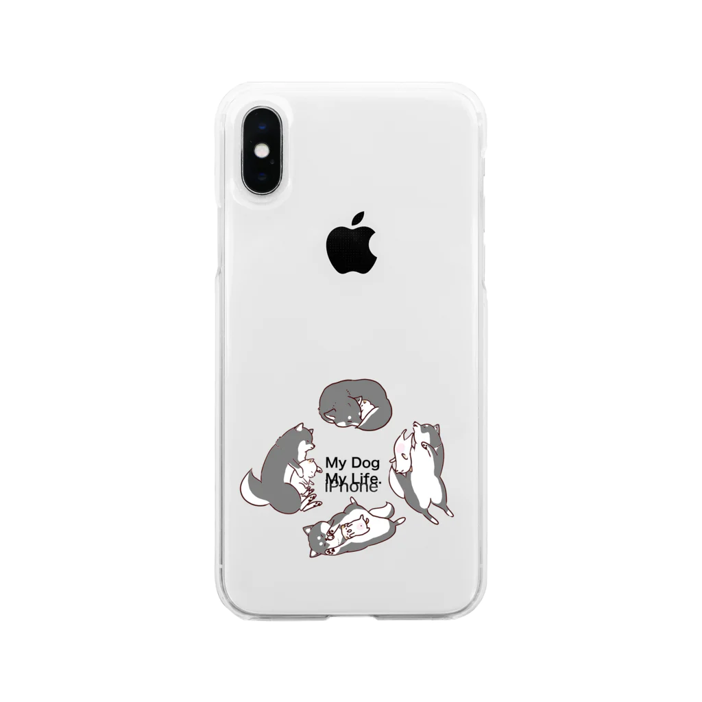 あたちたちのおみせのMy Dog My Life Second 黒柴 Soft Clear Smartphone Case