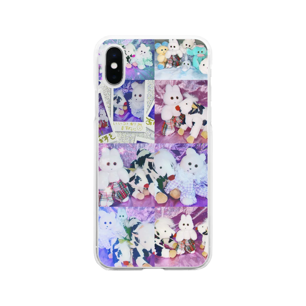 くまきちショップやさんのkmakici x cow Soft Clear Smartphone Case