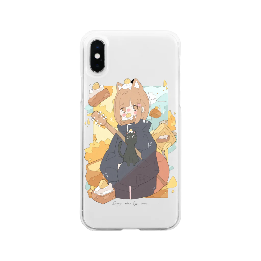 Haるの「晴れのちエッグトースト🍳」 Soft Clear Smartphone Case