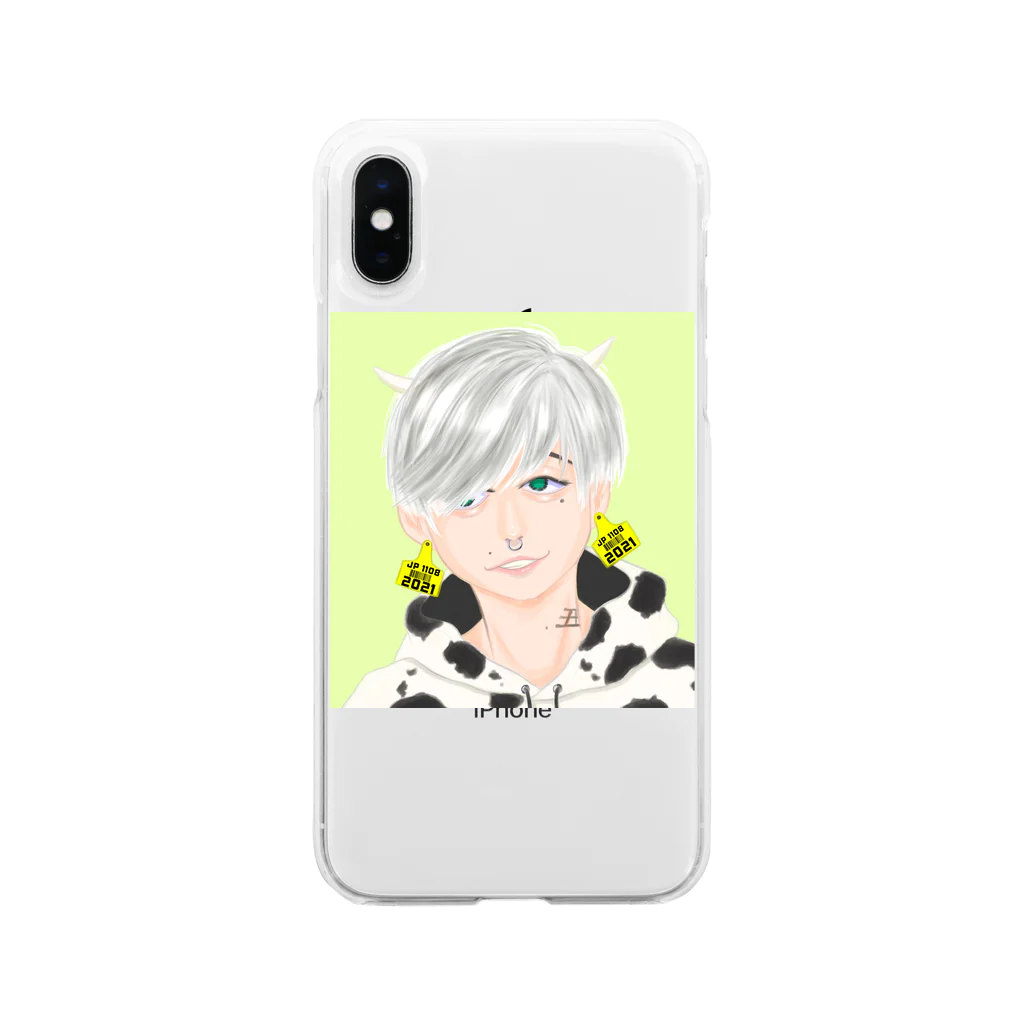 夜店の丑くん。 Soft Clear Smartphone Case