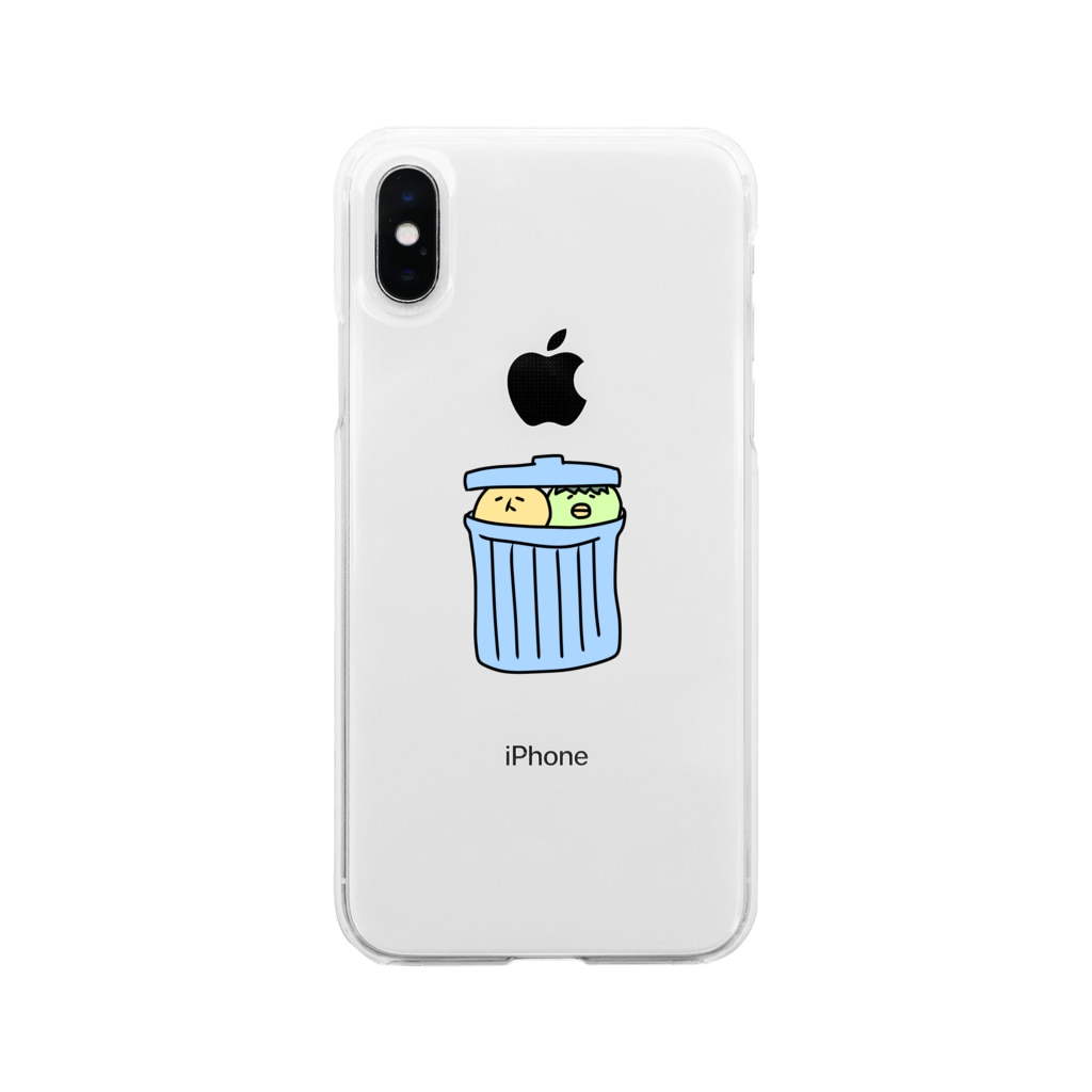 ゴミ箱に捨てられたねこかっぱ ねこねこむキャラクターショップ Nekonekomu のソフトクリアスマホケース Iphoneケース 通販 Suzuri スズリ