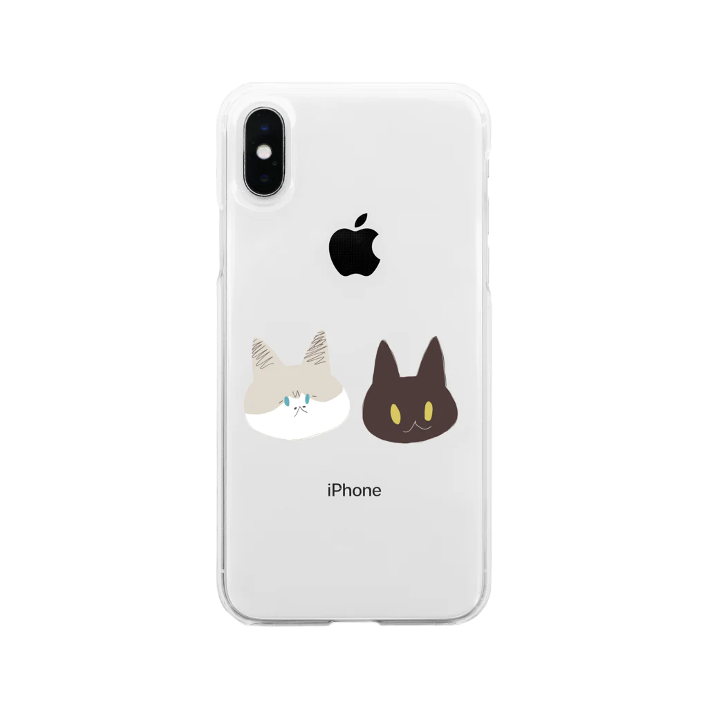 おいくろのねこず Soft Clear Smartphone Case