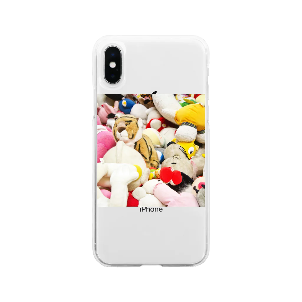 SAKURA スタイルの破棄され山積みされたぬいぐるみ Soft Clear Smartphone Case