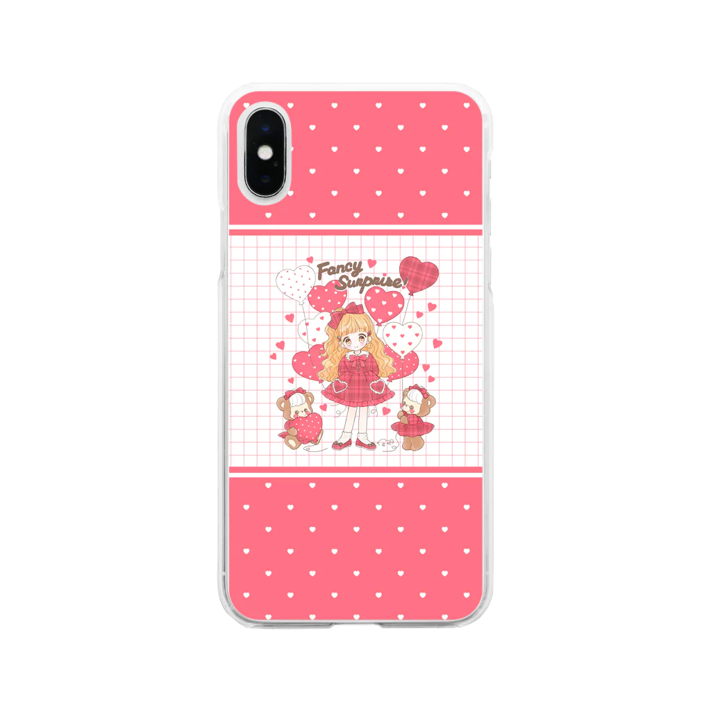 Fancy Surprise!の♡Valentine’s Heart Balloon♡ Soft Clear Smartphone Case