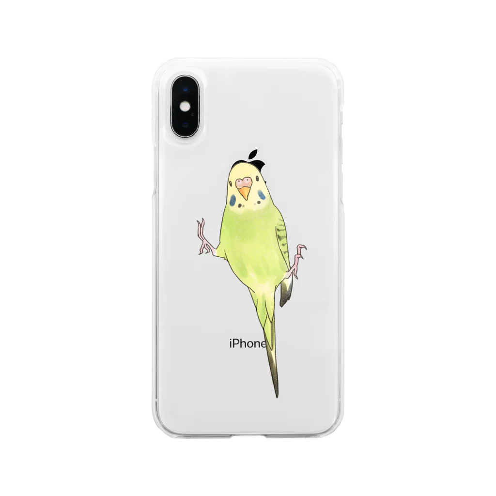 まめるりはことりのピタッとセキセイインコちゃん【まめるりはことり】 Soft Clear Smartphone Case