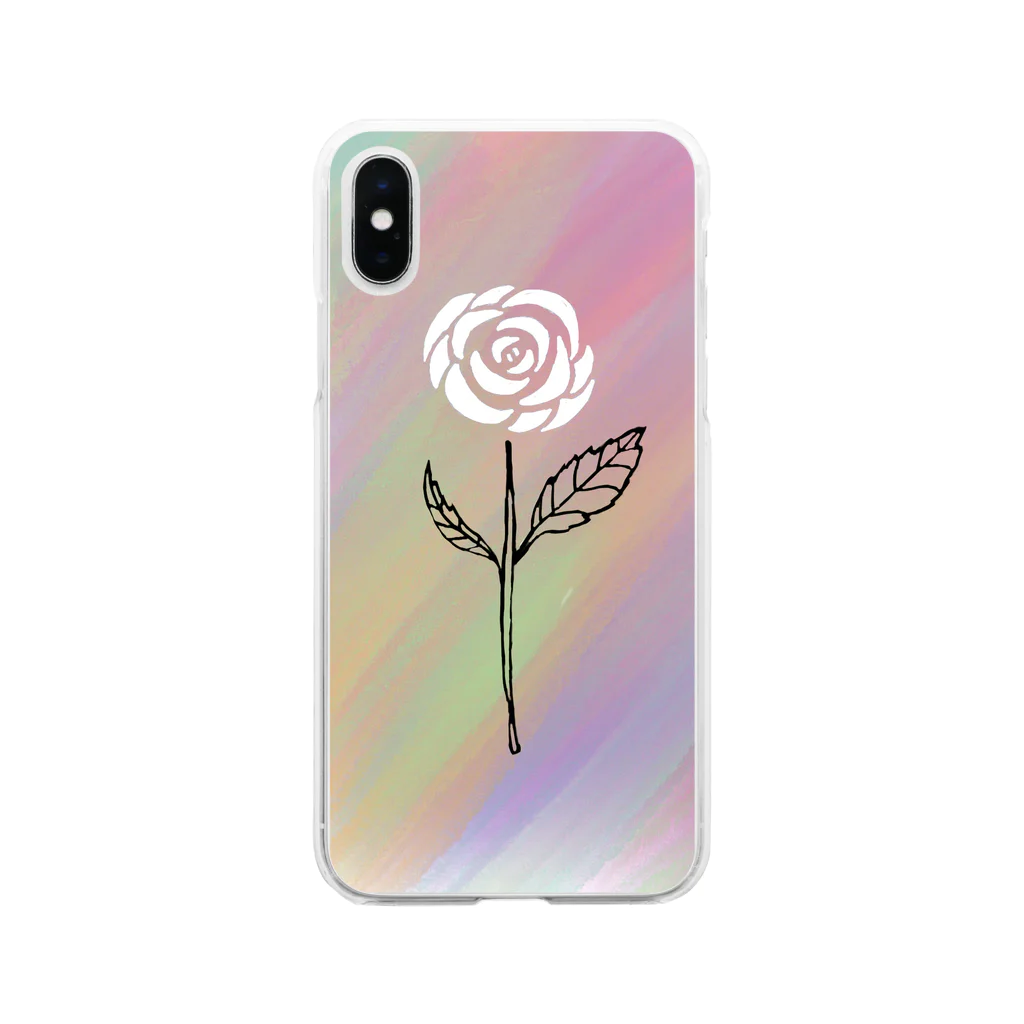 Rock Style Hero Originの世紀末に咲く一輪の薔薇 Soft Clear Smartphone Case