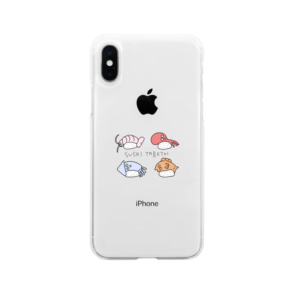 ℎ𝑢𝑠𝑢𝑡𝑡𝑒𝑠ℎ𝑖𝑡𝑎のおいしいおすしちゃん Soft Clear Smartphone Case