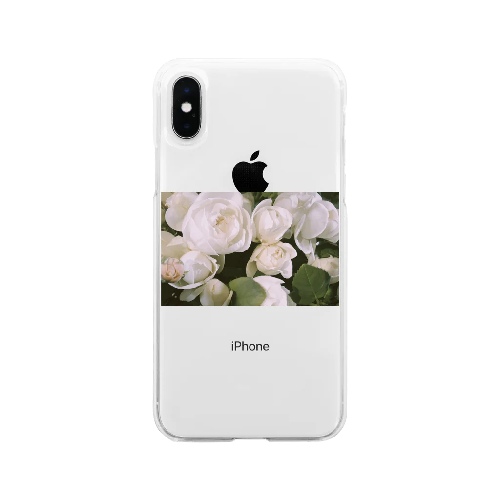 ゆい＠ymemilの白バラ Soft Clear Smartphone Case