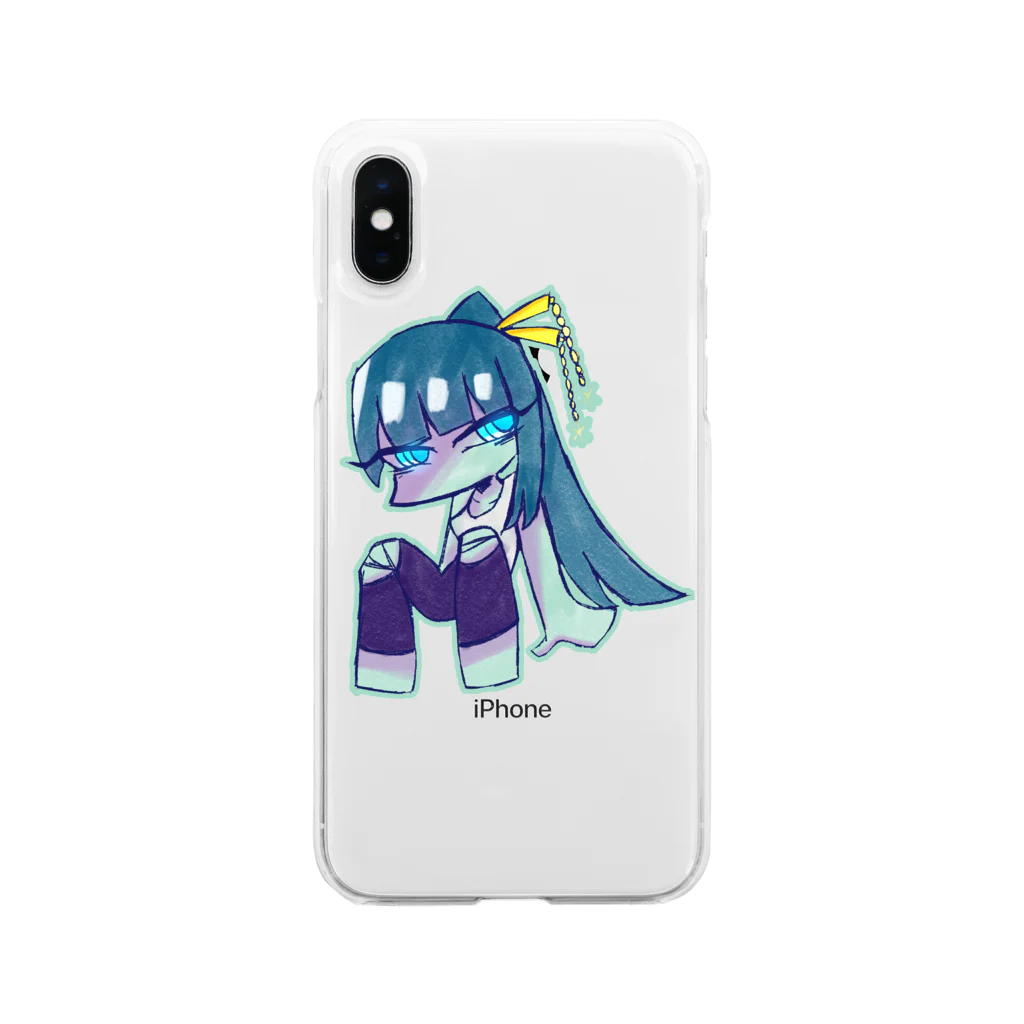 まおー。@ママになりました ＊の⚫異色肌⚫ めいかいちゃんver Soft Clear Smartphone Case