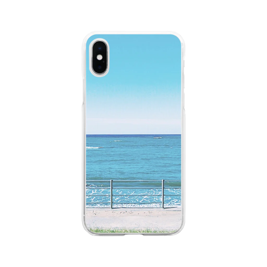 青空市場の橋立海水浴場グッズ Soft Clear Smartphone Case