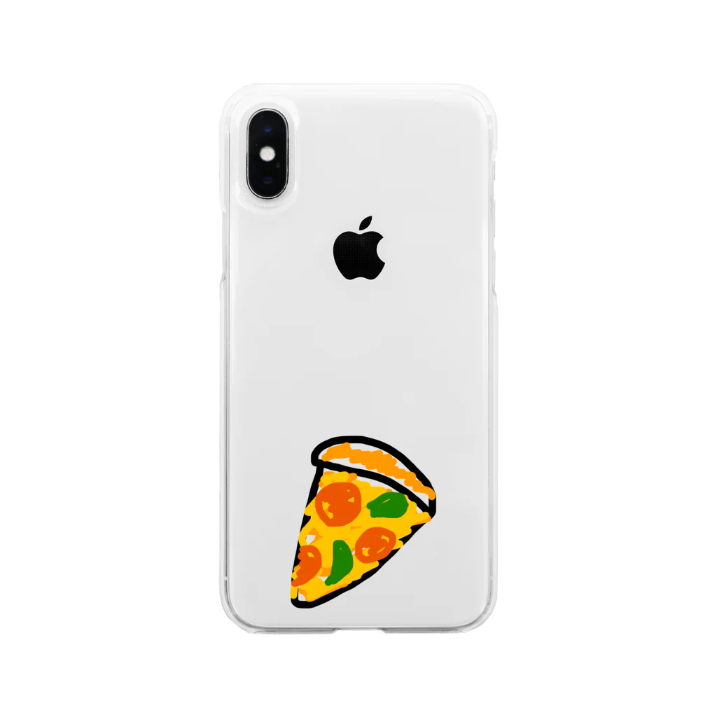 pizza clubのpizza club Soft Clear Smartphone Case