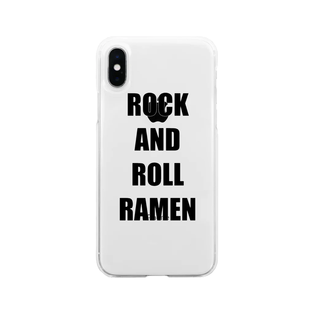 Taicho ShopのROCK AND ROLL RAMEN Soft Clear Smartphone Case