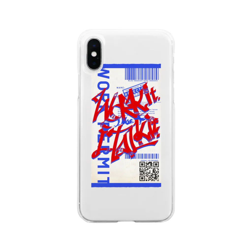 JoiのWork it like a I talk it あか Soft Clear Smartphone Case