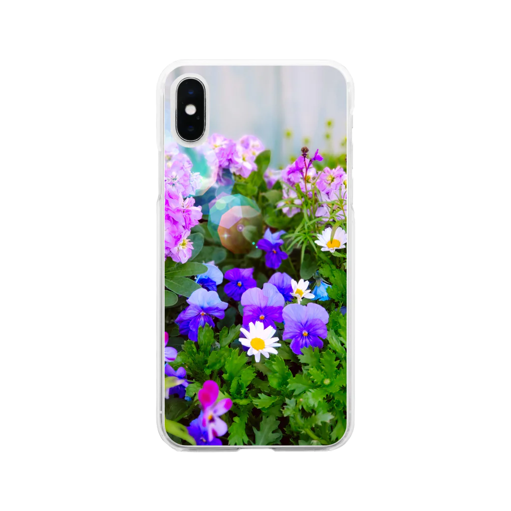 幸運❤happy🌈の幸運のお花畑🌈 Soft Clear Smartphone Case