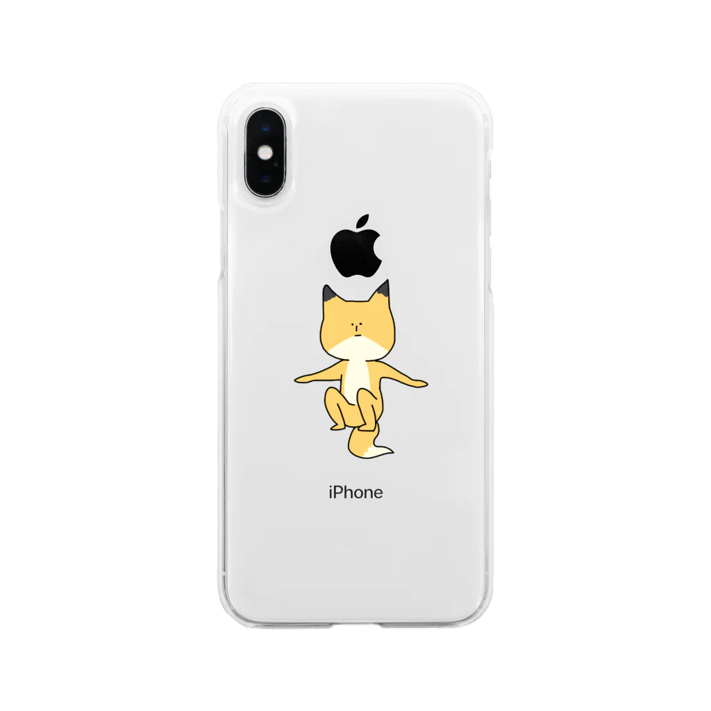 生活リズムが猫のひとのしっぽで立つキツネ Soft Clear Smartphone Case