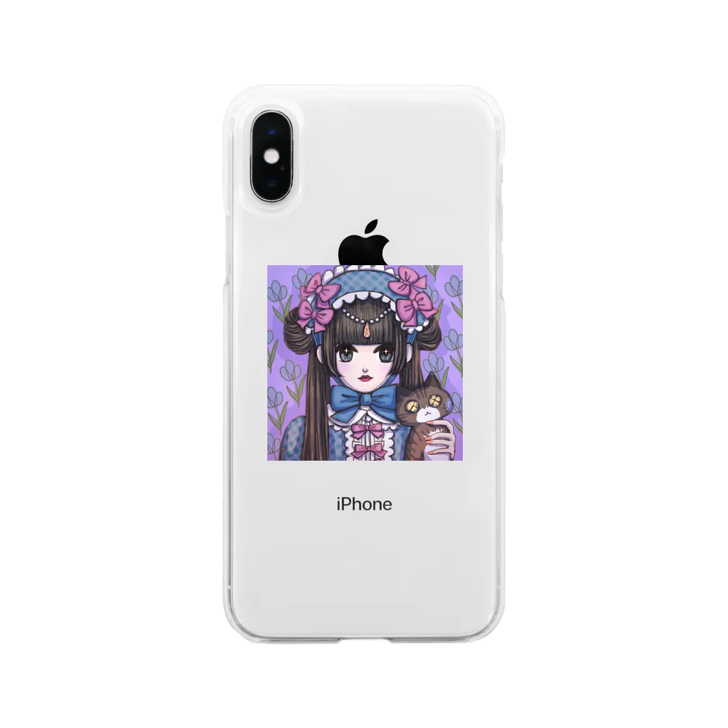 ฅꪔ̤̮ usacota ꪔ̤̥ฅのブルーロリィタちゃん Soft Clear Smartphone Case