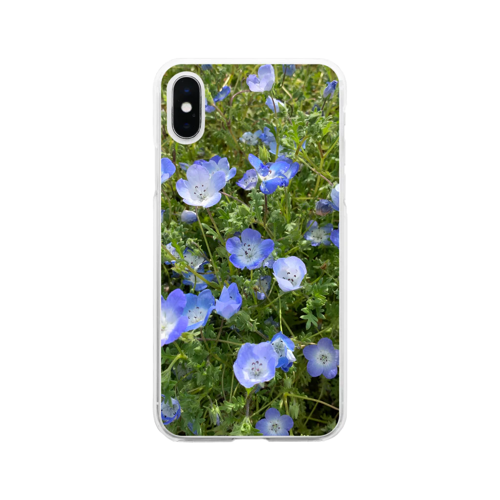 家系ねこ うに家本店のBlue✕Green Soft Clear Smartphone Case