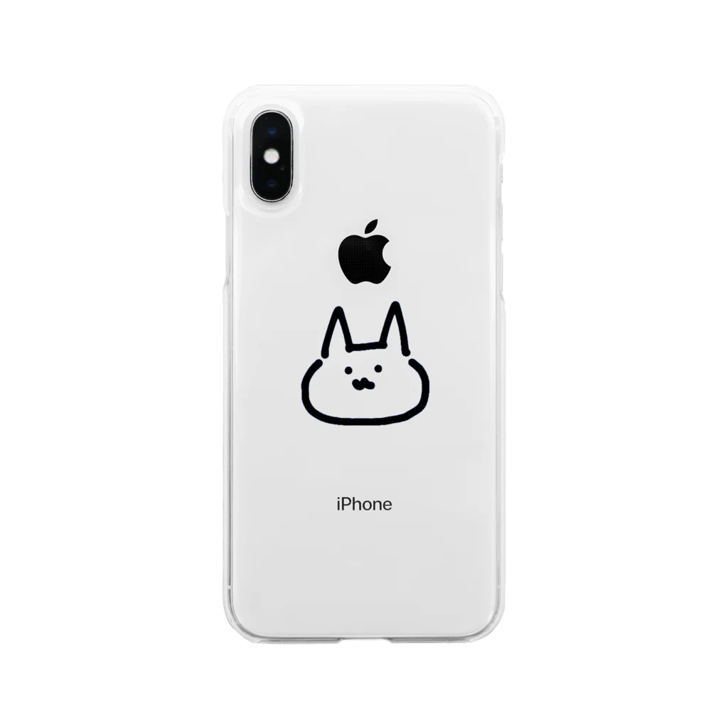 ゆるねこちゃんズのゆるねこちゃん【黒】 Soft Clear Smartphone Case