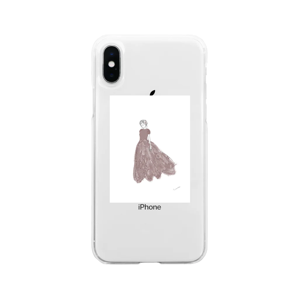 rilybiiのtulip lace dress Soft Clear Smartphone Case