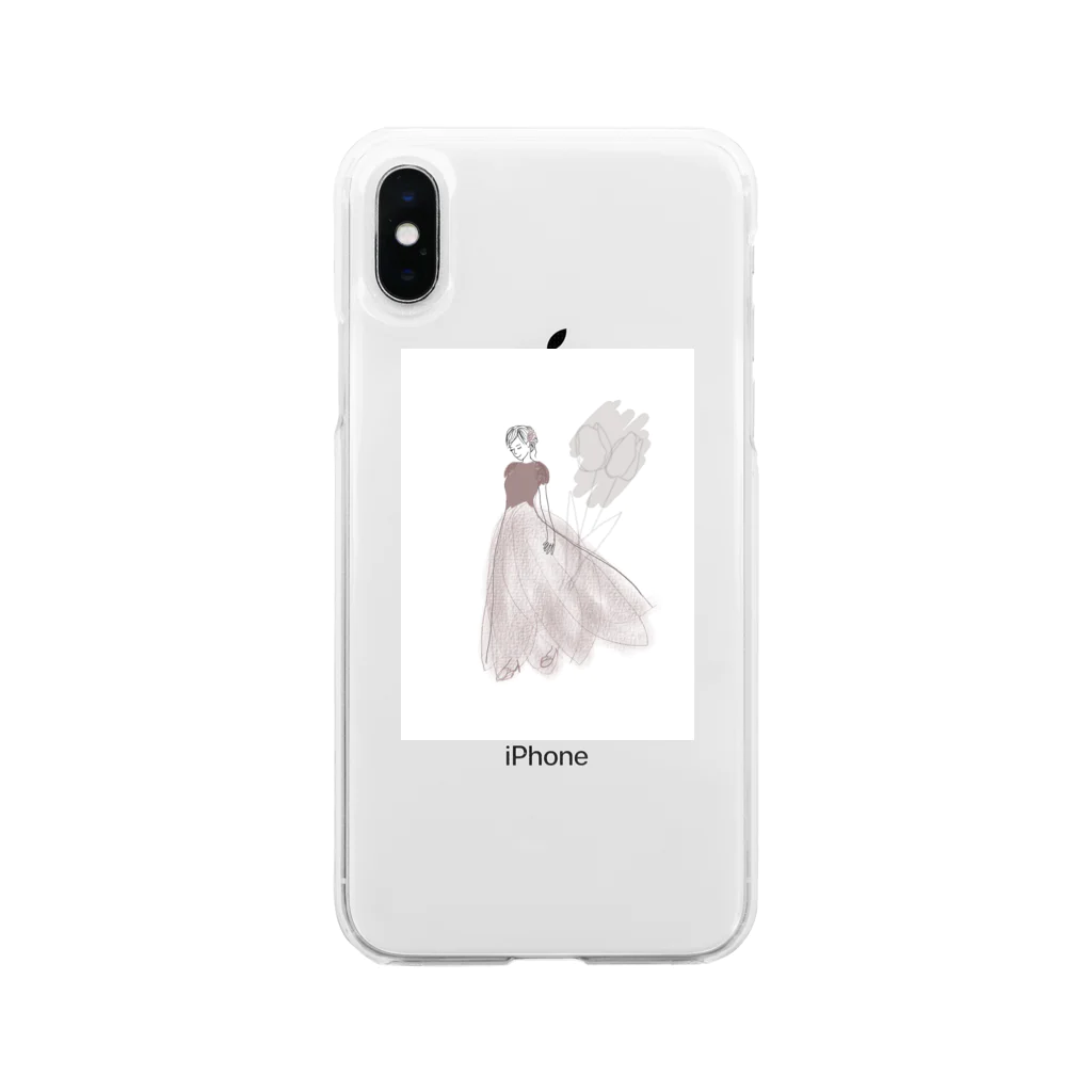 rilybiiのチューリップドレス Soft Clear Smartphone Case