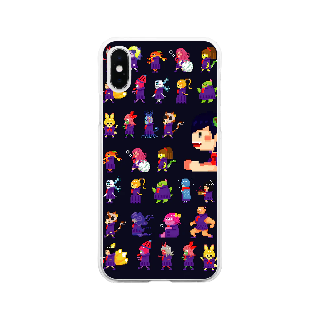 もり うめこの四ツ谷坂四十八ドット絵 Soft Clear Smartphone Case