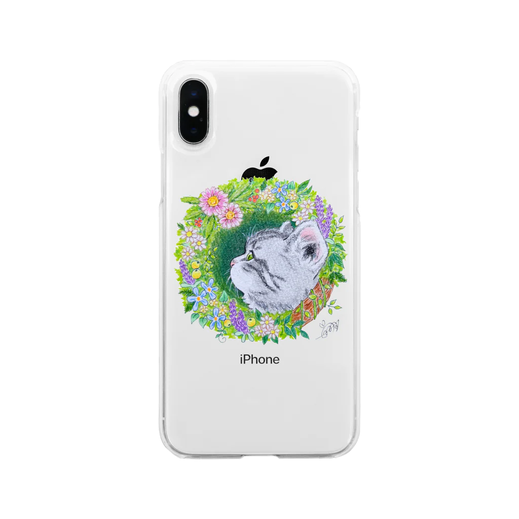 むぅ～さん63の翔猫(#art_ippi参加イラスト・２月・ねこ) Soft Clear Smartphone Case