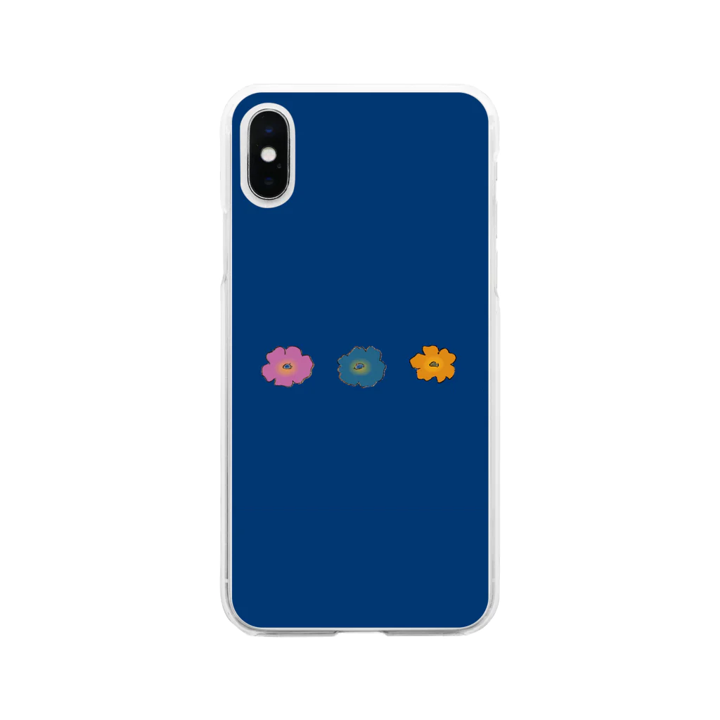 はなやの3つのお花 Soft Clear Smartphone Case