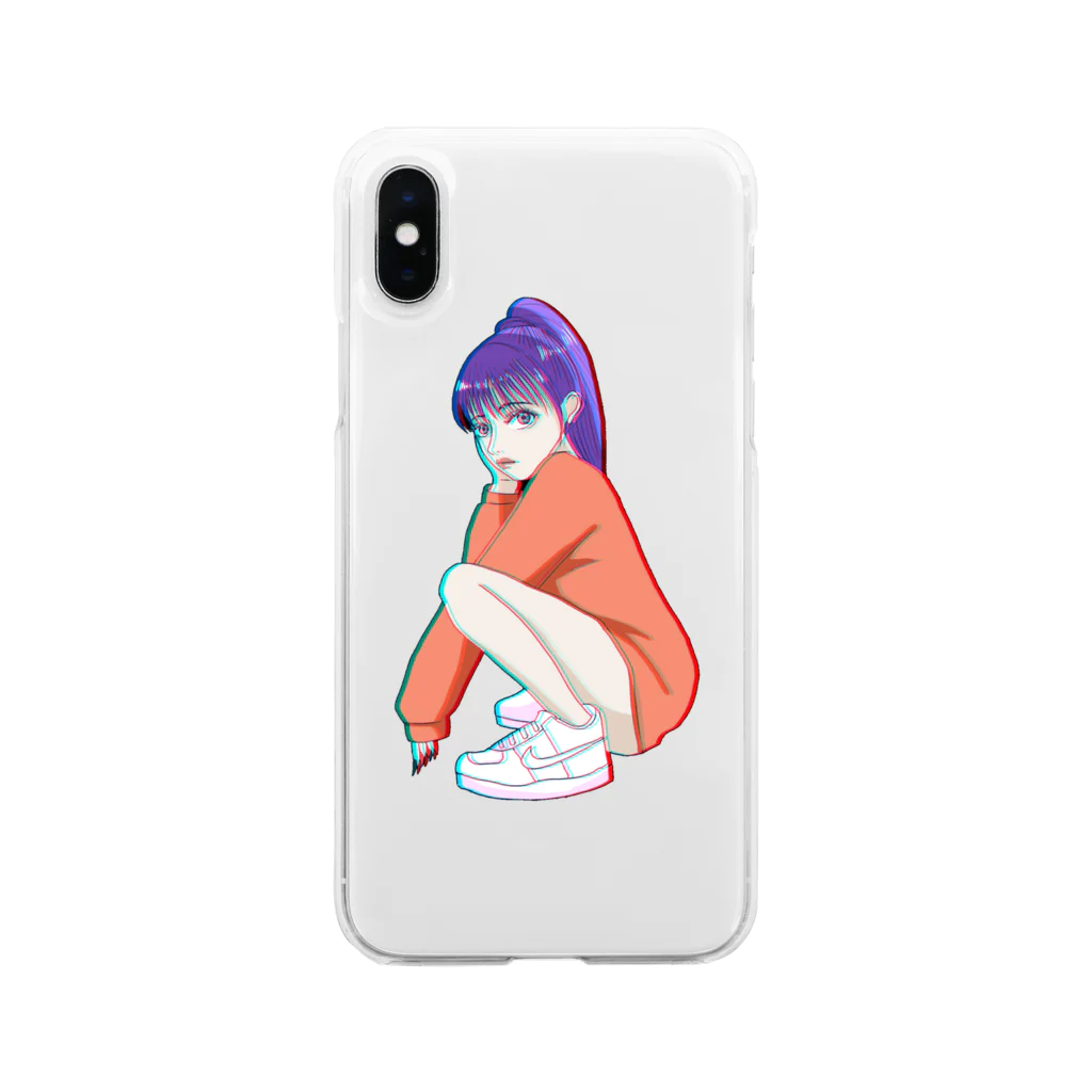 glitchのglitchスニーカー女子 Soft Clear Smartphone Case