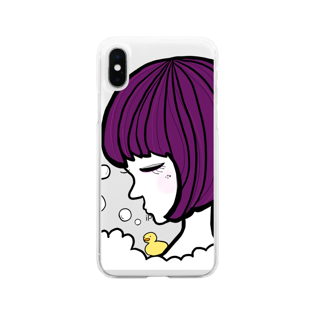 るなぱかさんのbath time Soft Clear Smartphone Case