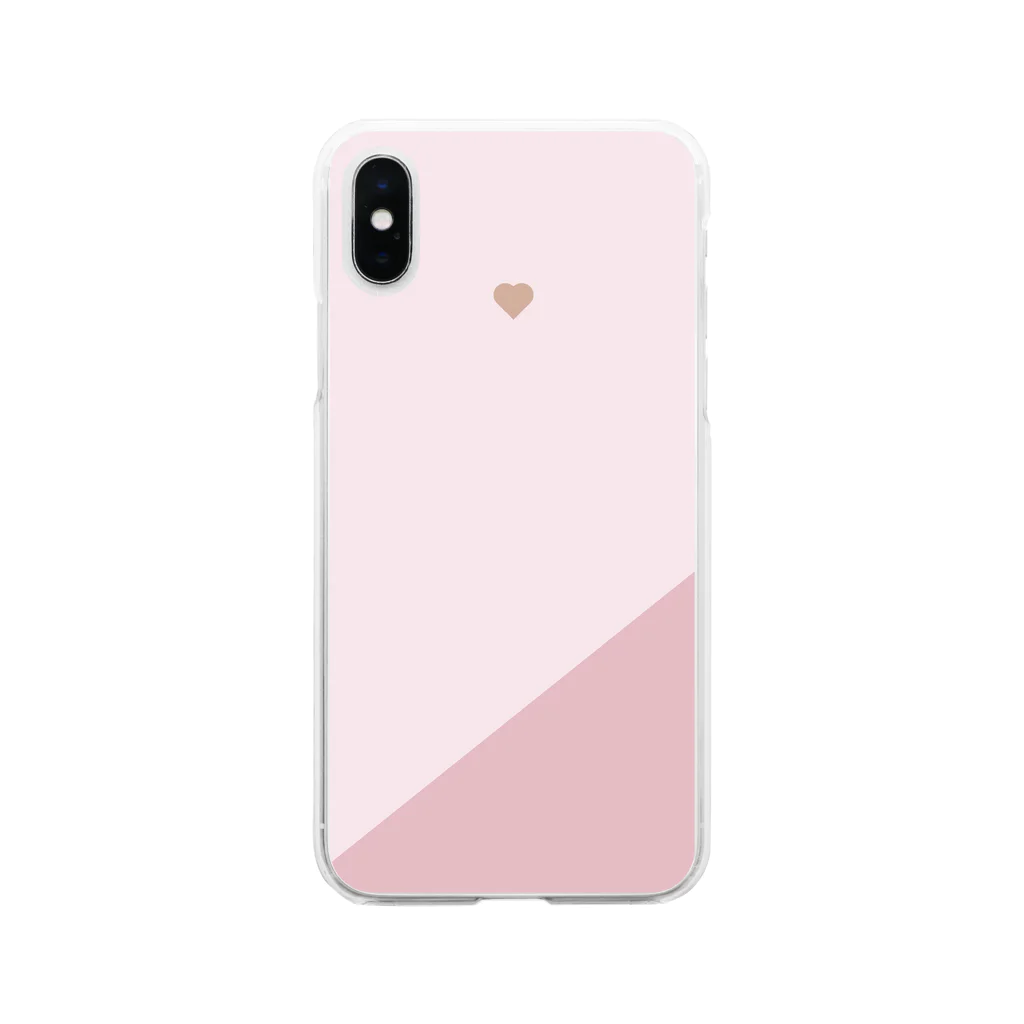 element88のシンプル/ピンク Soft Clear Smartphone Case