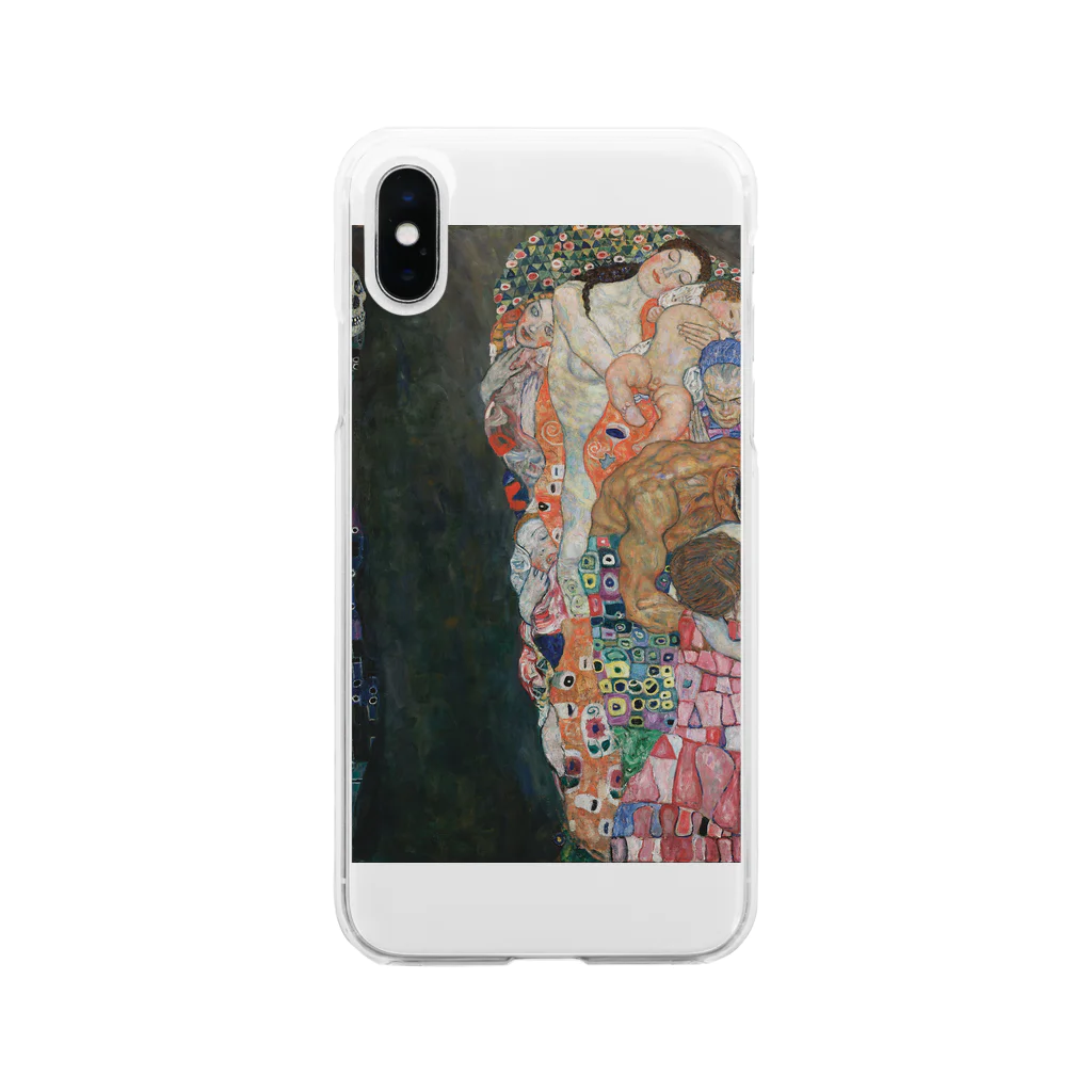 art-standard（アートスタンダード）の グスタフ・クリムト（Gustav Klimt） / 『死と生』（1915年） Soft Clear Smartphone Case