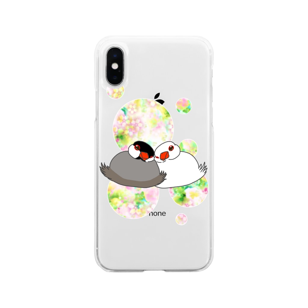 Lily bird（リリーバード）のとろける文鳥ず Soft Clear Smartphone Case