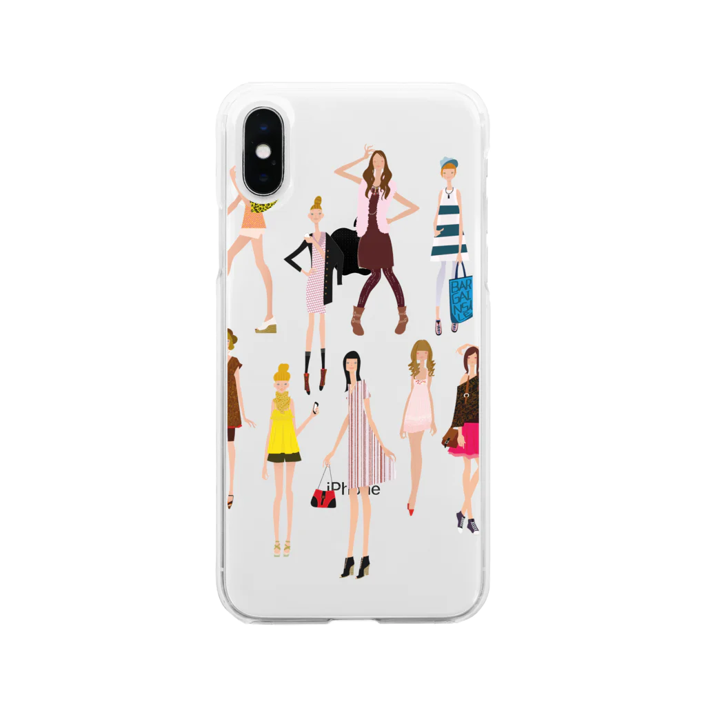 yuak202020のtokyo girls Soft Clear Smartphone Case