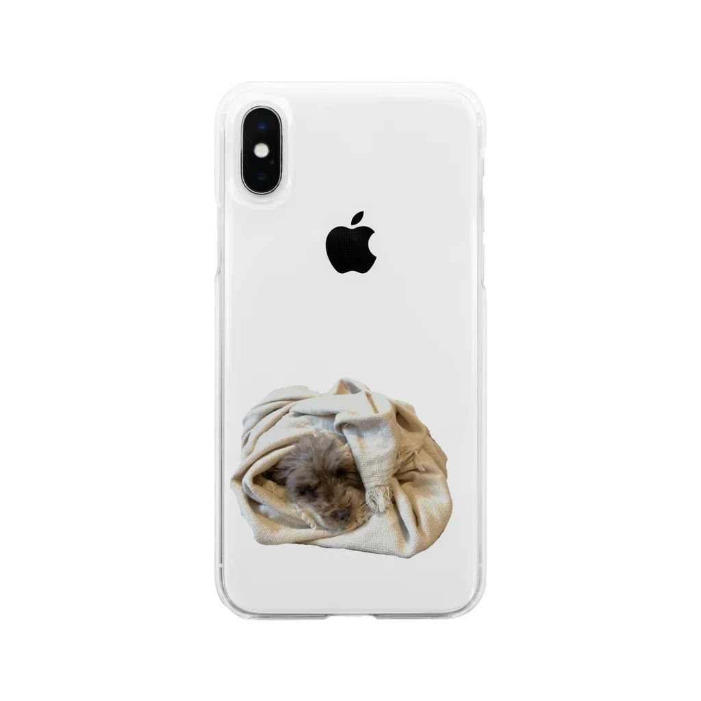 rhctjfの長い物に巻かれる犬 Soft Clear Smartphone Case