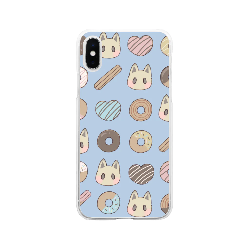 ふぅのドーナツ＆きつね Soft Clear Smartphone Case